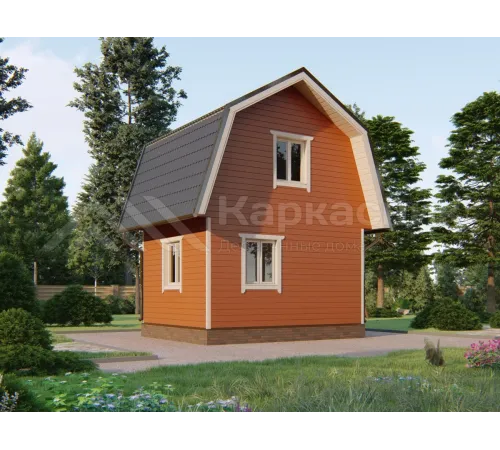 Дом 4х5 из бруса с мансардой -  Проект Д263