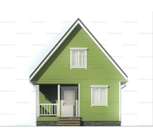 Дачный дом с двухскатной крышей 6х6 -  Проект КД102