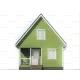 Дачный дом с двухскатной крышей 6х6 -  Проект КД102