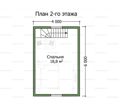 Дачный дом с отделкой под ключ 6 на 6 -  Проект КД105