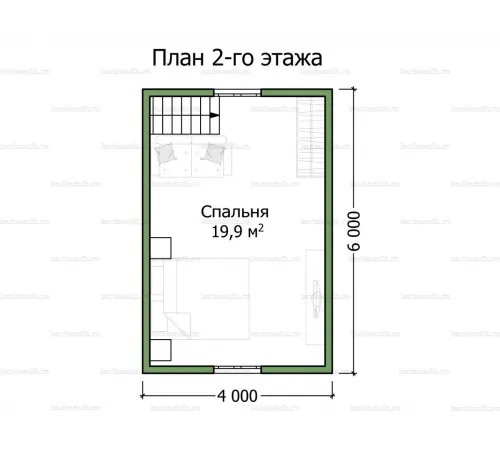 Компактный каркасный дом 6х6 -  Проект КД135