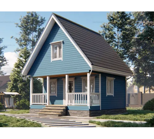 Компактный каркасный дом 6х6 -  Проект КД135