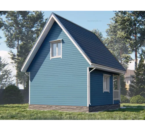 Компактный каркасный дом 6х6 -  Проект КД135