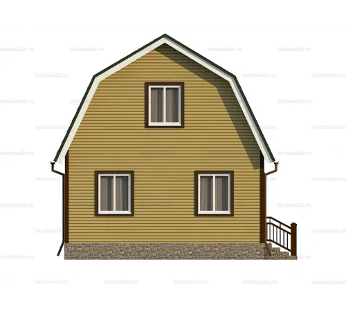 Каркасно-щитовой коттедж 6х5 -  Проект КД6