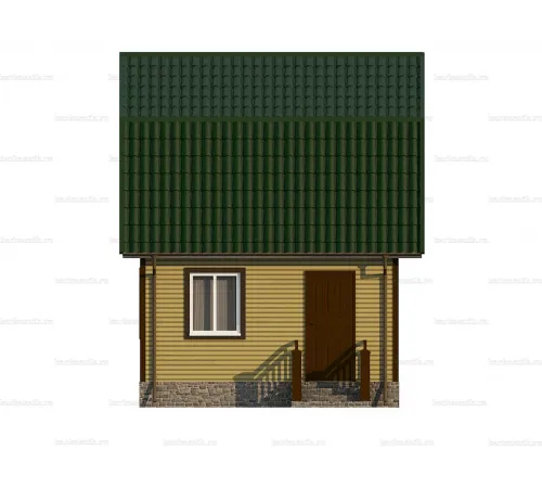 Каркасно-щитовой коттедж 6х5 -  Проект КД6