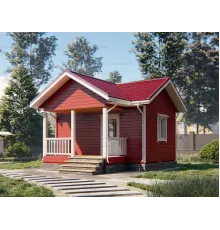 Дачный дом с одной комнатой 6 на 4 -  Проект КД94