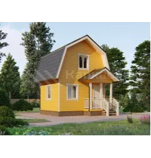 Каркасный дом 4х5 с мансардой -  Проект КД262