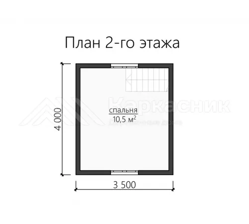 Каркасный дом 4х5 с мансардой -  Проект КД262
