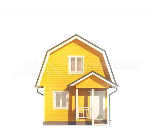 Каркасный дом 4х5 с мансардой -  Проект КД262