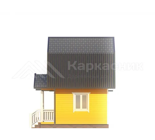 Каркасный дом 4х5 с мансардой -  Проект КД262