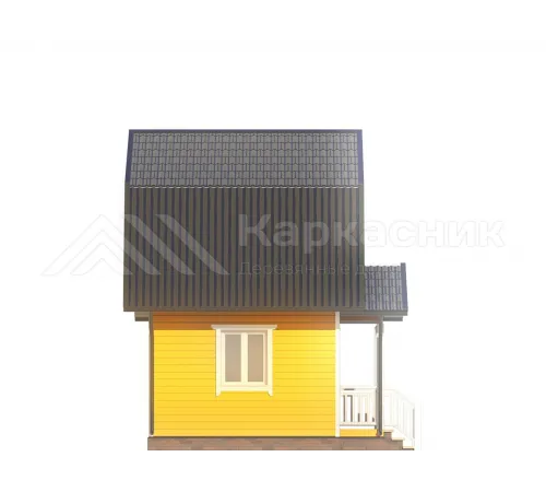 Каркасный дом 4х5 с мансардой -  Проект КД262