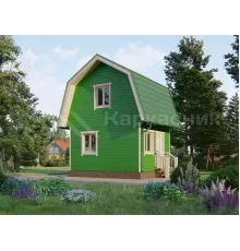 Каркасный дом 4х5 с мансардой -  Проект КД263