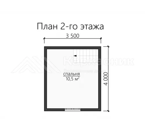 Каркасный дом 4х5 с мансардой -  Проект КД263