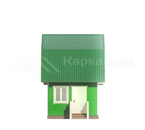 Каркасный дом 4х5 с мансардой -  Проект КД263