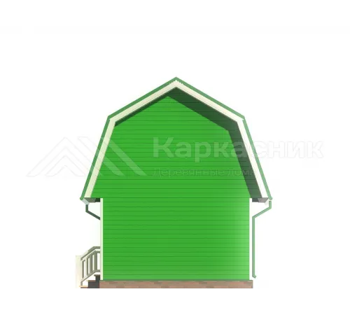 Каркасный дом 4х5 с мансардой -  Проект КД263
