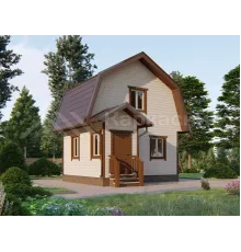 Каркасный дом 6х4 с мансардой -  Проект КД267