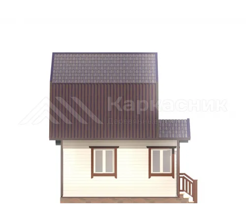 Каркасный дом 6х4 с мансардой -  Проект КД267