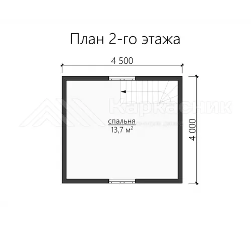 Каркасный дом 6х4 с мансардой -  Проект КД270