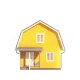 Каркасный дом 6х4 с мансардой -  Проект КД270