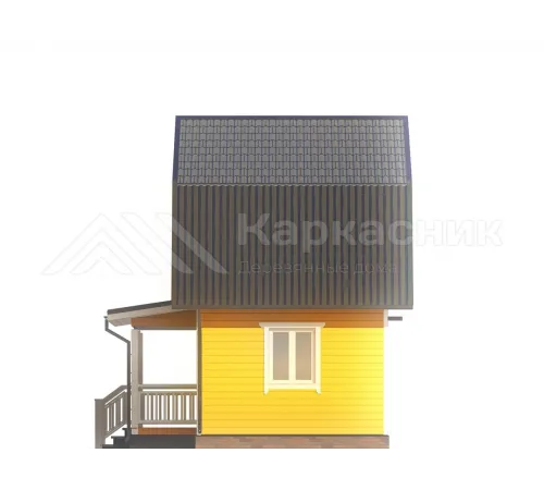 Каркасный дом 6х4 с мансардой -  Проект КД270