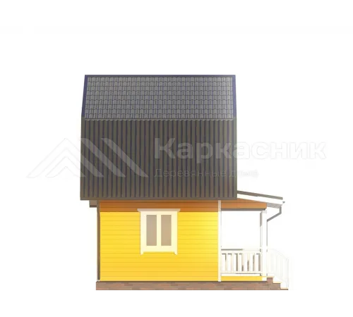 Каркасный дом 6х4 с мансардой -  Проект КД270