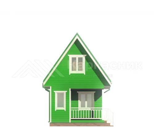 Каркасный дом 6х4 с мансардой -  Проект КД271