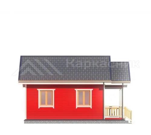 Каркасный дом 6х6 для постоянного проживания -  Проект КД178