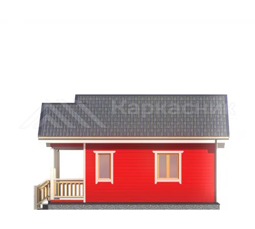 Каркасный дом 6х6 для постоянного проживания -  Проект КД178